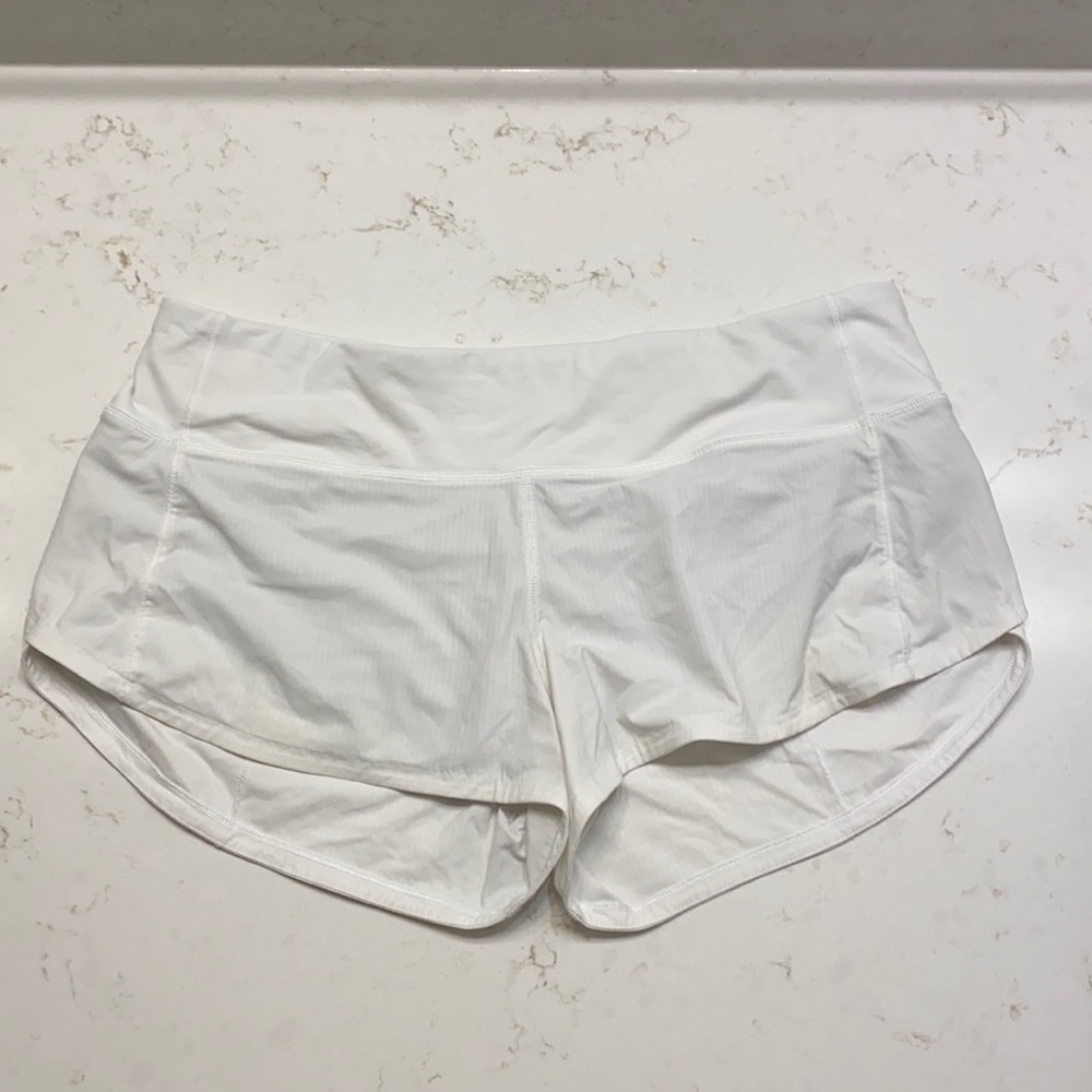 Lululemon White Speed Shorts